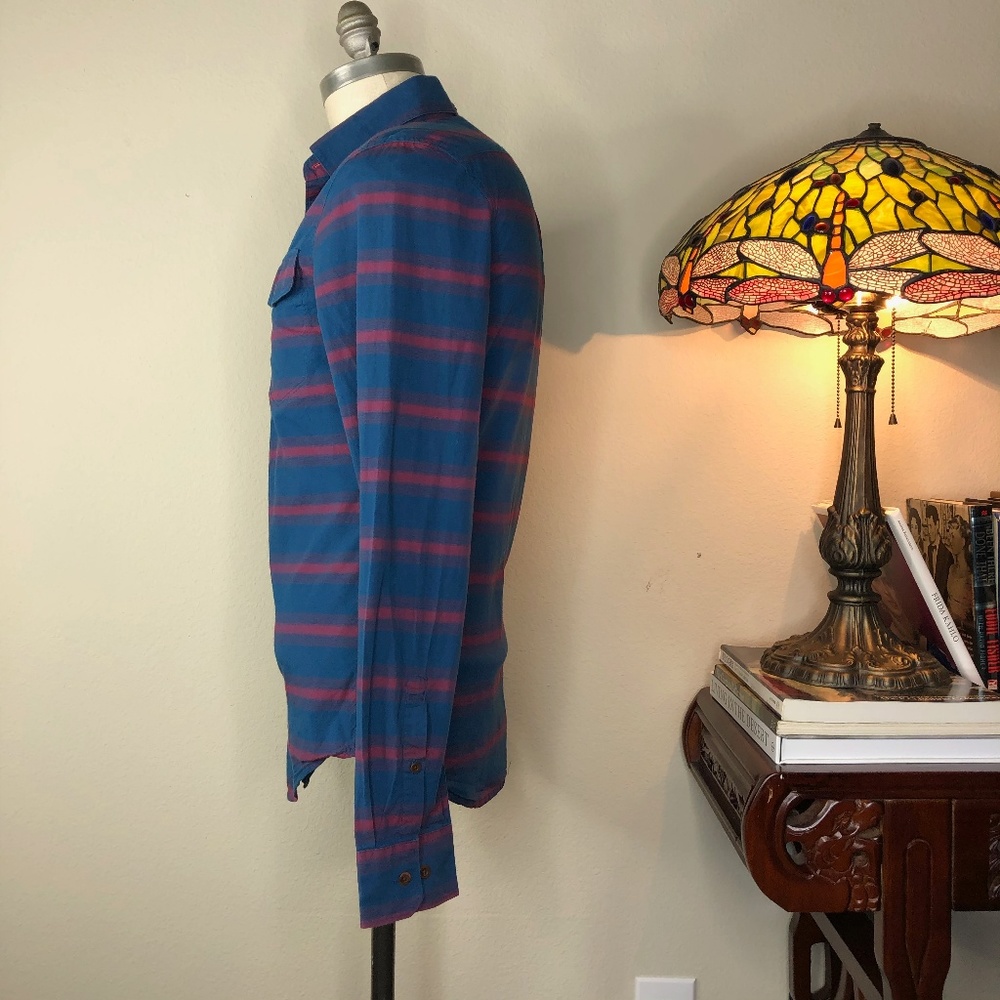 Original Penguin Button Down Striped Lines Geo Pat - Picture 3 of 5
